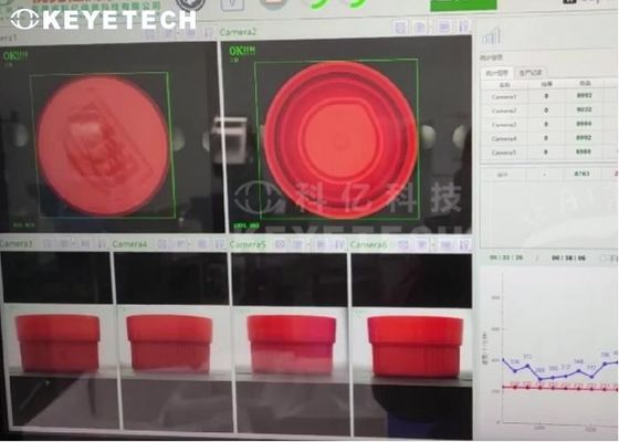 Sistema de inspecção por câmara Seleção automatizada de qualidade de fechaduras de tampa de plástico