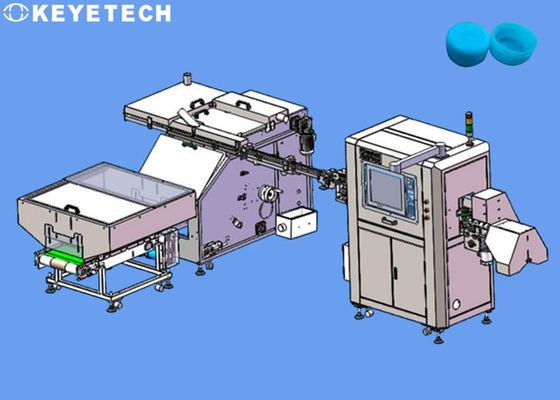 Máquina de triagem de visão óptica com capuz de água mineral baseada em IA com dispositivo de alimentação